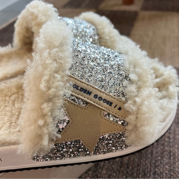 Golden goose Poolstar Genuine Shearling & Glitter Slide Sandal - Picture 6 of 12